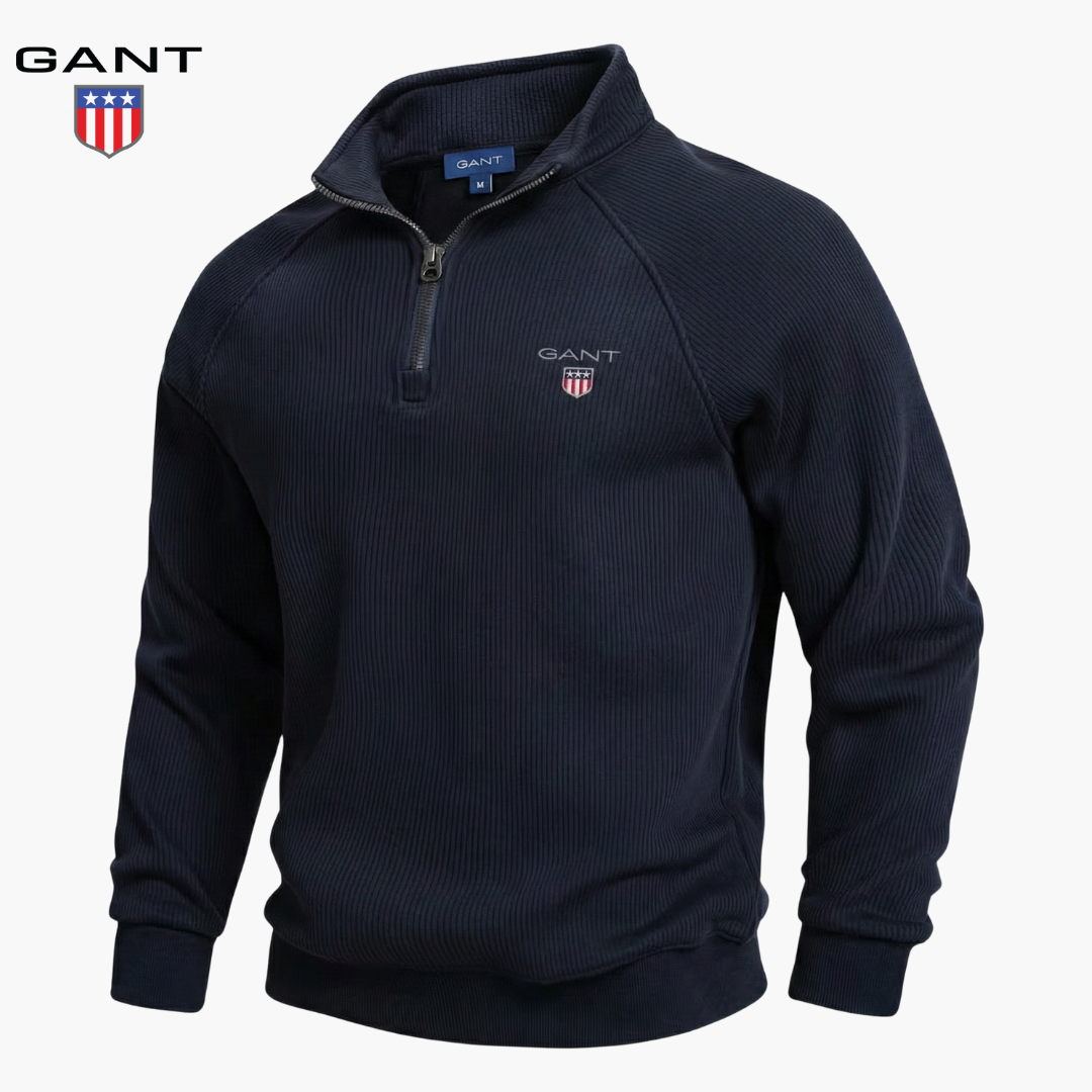 GANT™ Half-Zip Rippstrickpullover mit Fleece-Futter