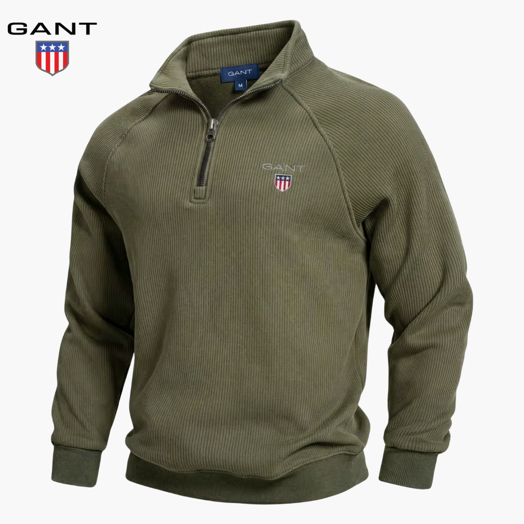 GANT™ Half-Zip Rippstrickpullover mit Fleece-Futter