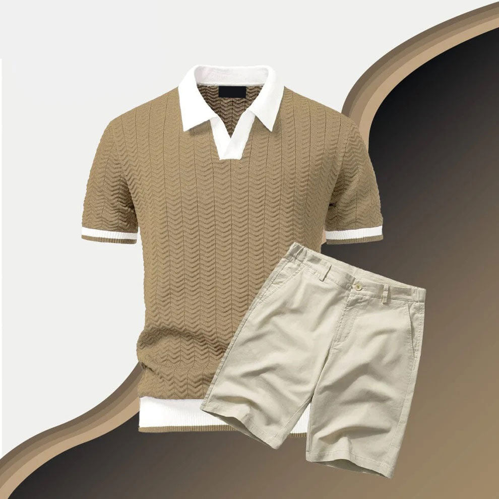 Poloshirt- und Shorts-Set im Old-Money-Stil