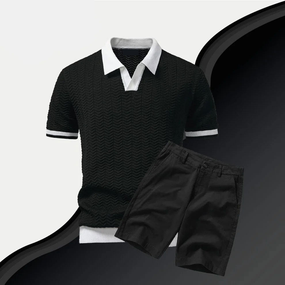 Poloshirt- und Shorts-Set im Old-Money-Stil