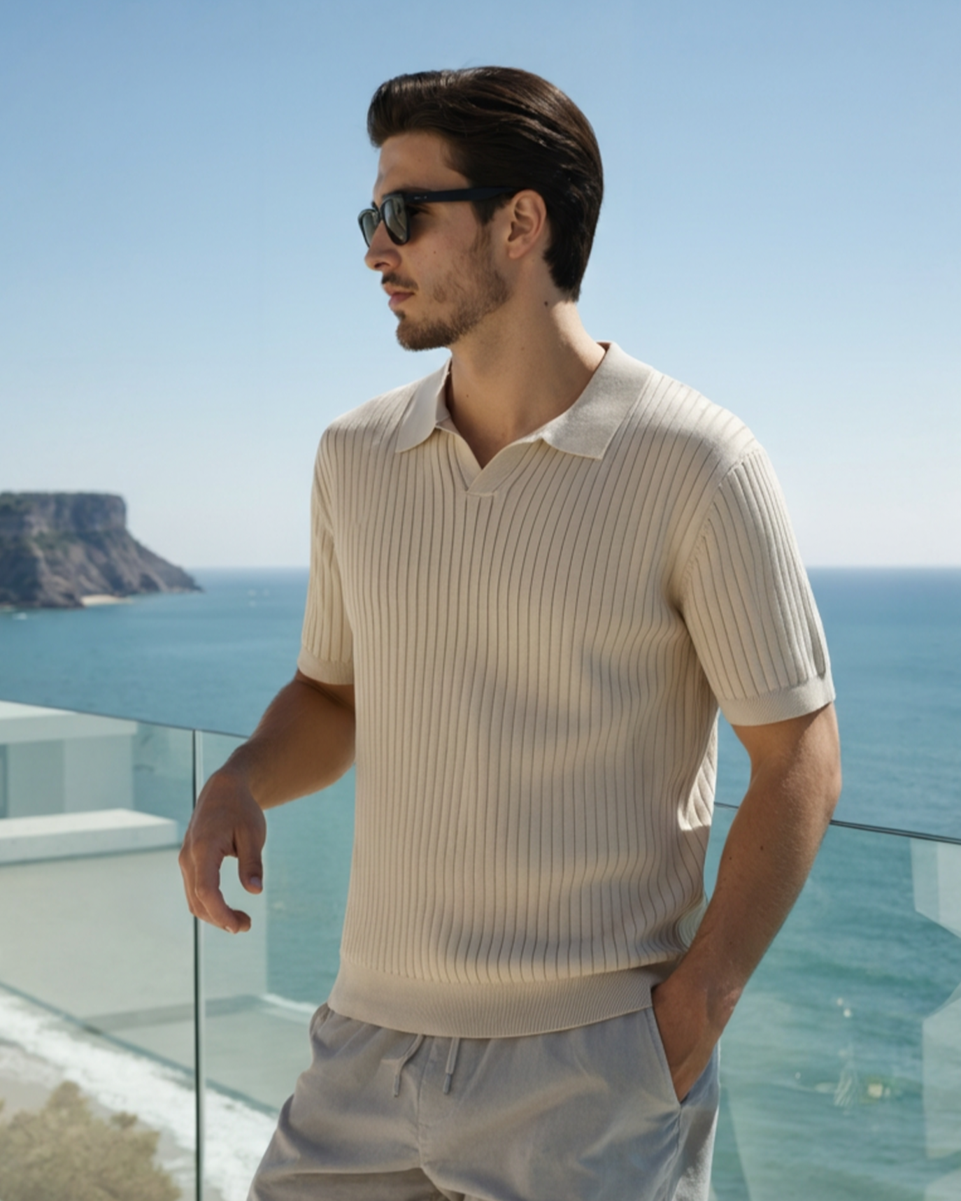 Geripptes Premium-Polo