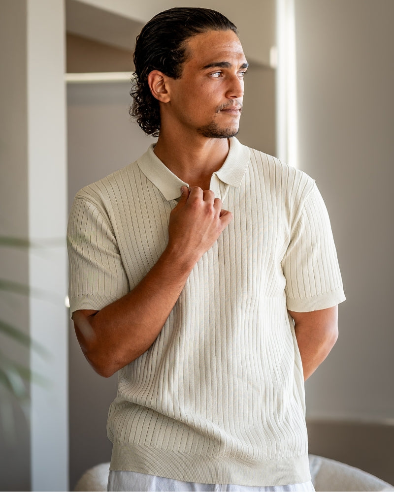 Geripptes Premium-Polo