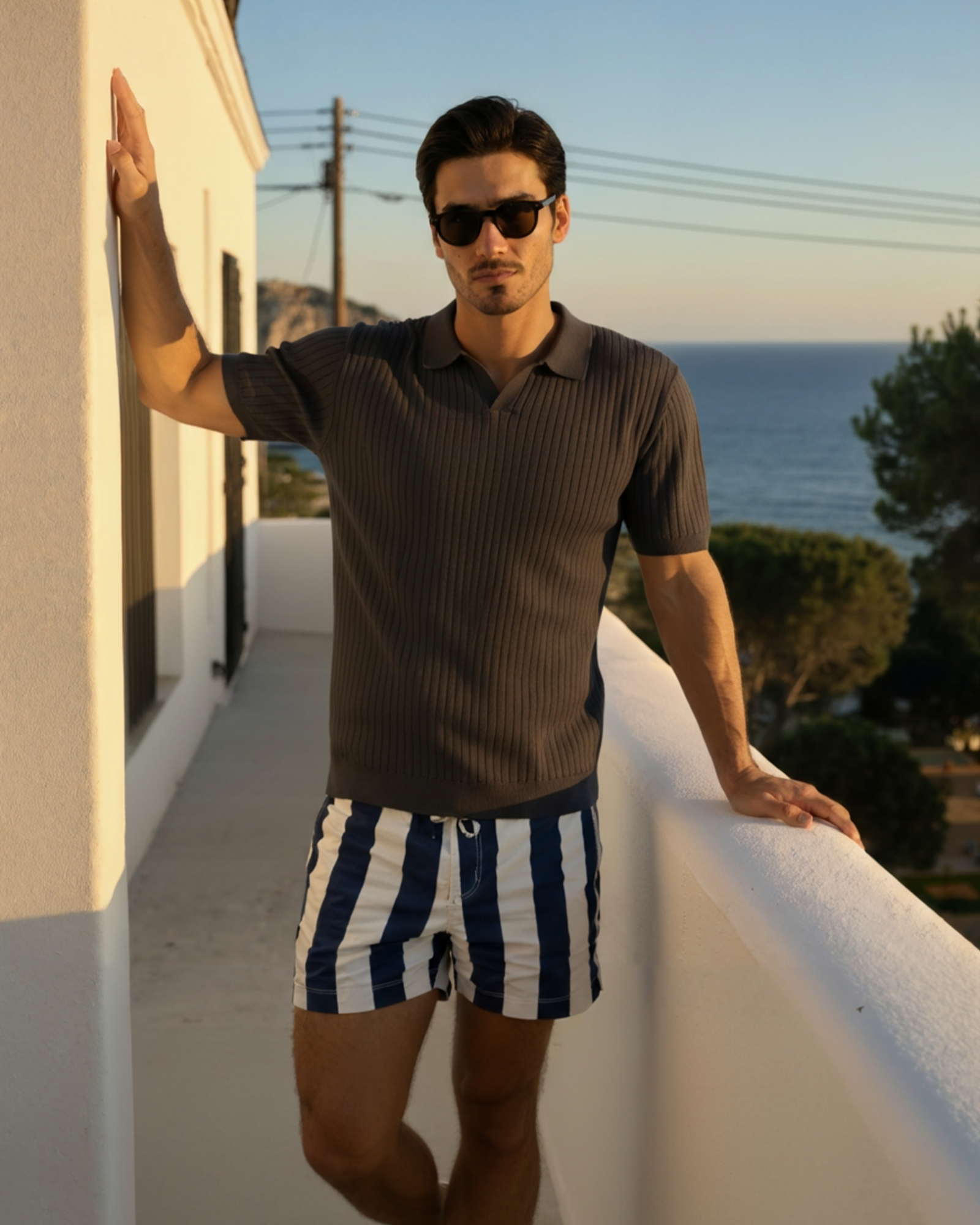 Geripptes Premium-Polo