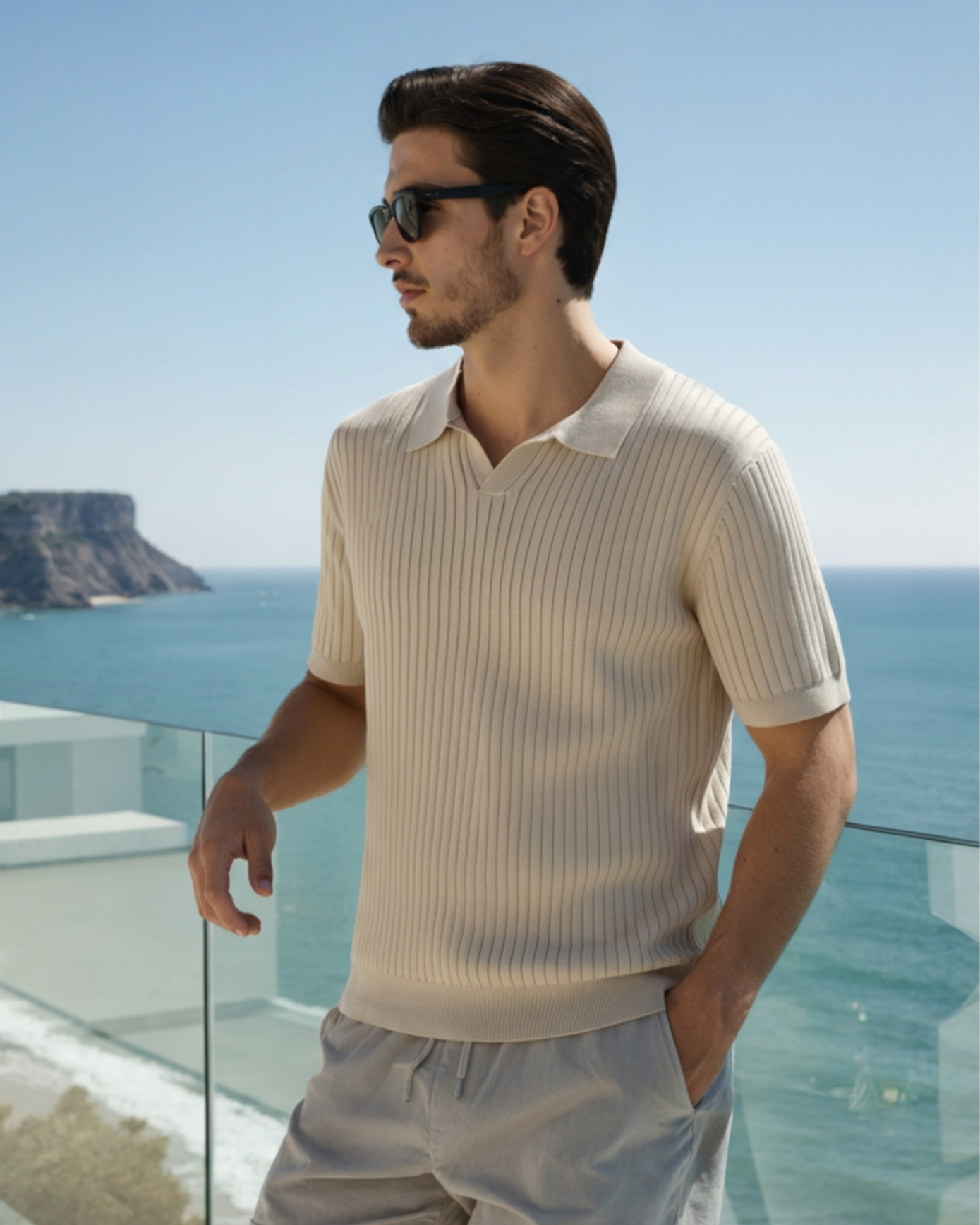 Geripptes Premium-Polo